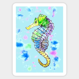 Watercolour Seahorse Sticker